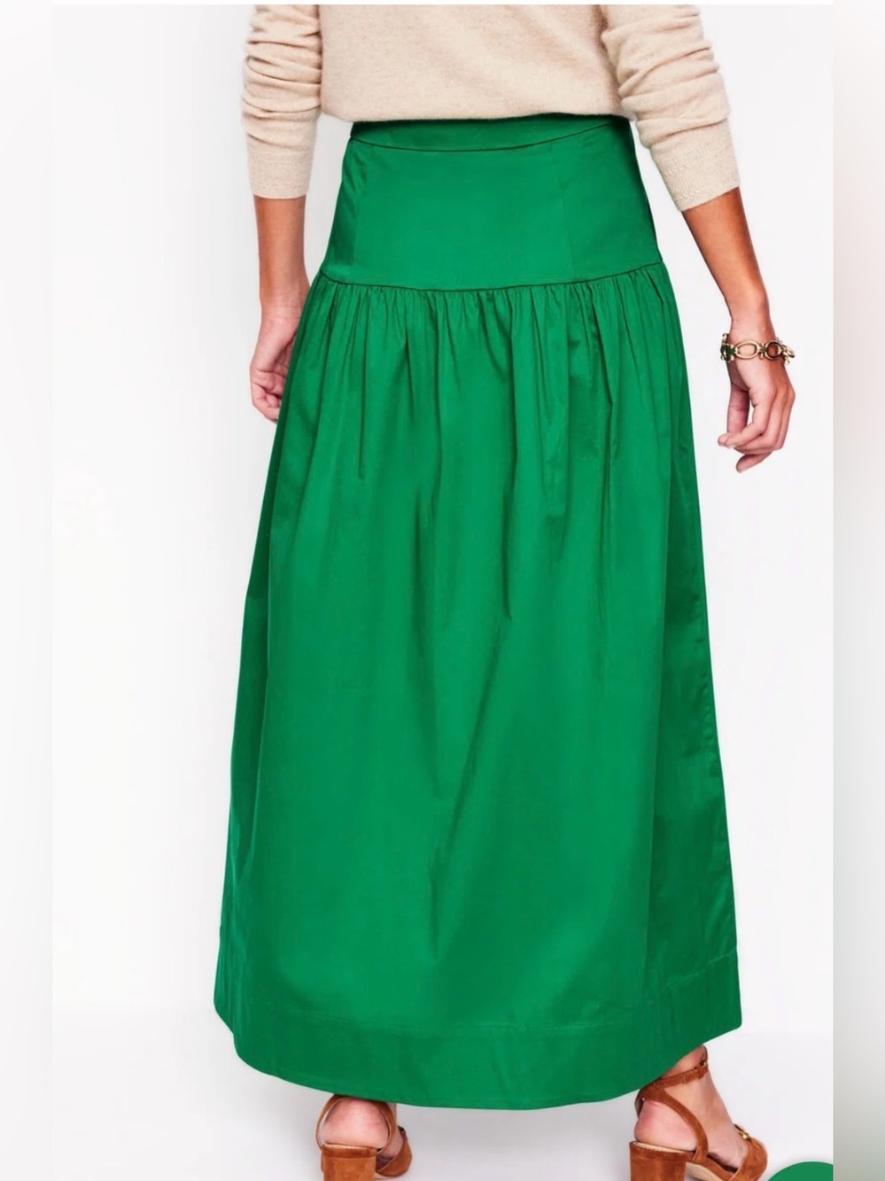 Boden Yoke Detail Maxi Skirt in Emerald Green Size 12 - Picture 2 of 9